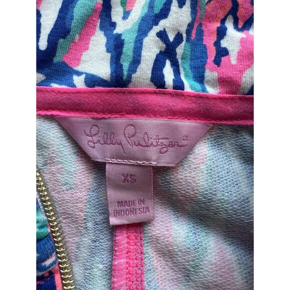 Lilly Pulitzer Tiki‎ Pink DeeDee Swing Jacket Size XS Multicolor Athletic Zipper - Picture 6 of 9